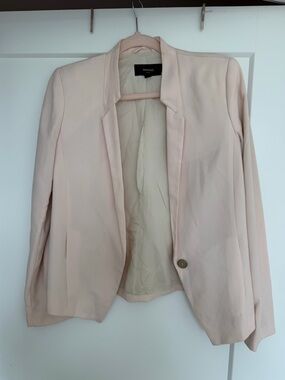 Mango Light Blush Single-Button Tailored Blazer